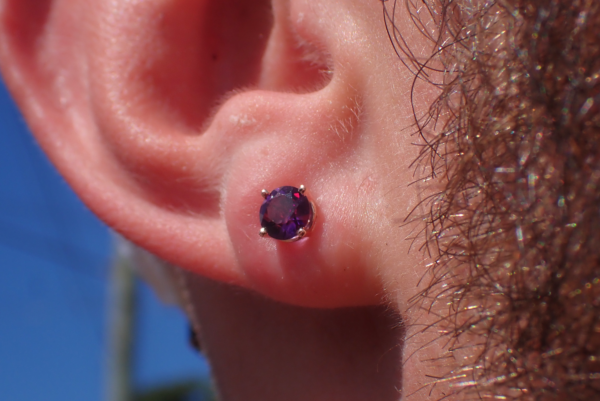 Natural Amethyst stud earrings