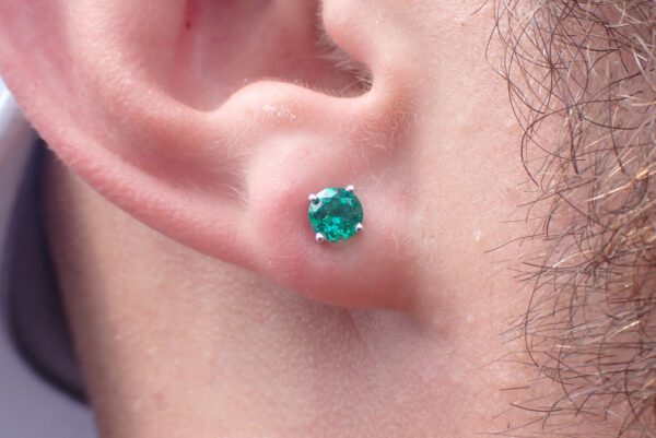 Lab Grown Emerald Stud Earrings