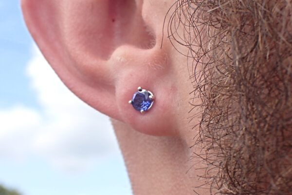 Lab Grown Blue Sapphire Stud Earrings