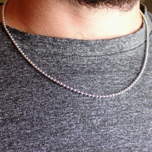 Bead Chain 20 inch 925 Sterling silver for men